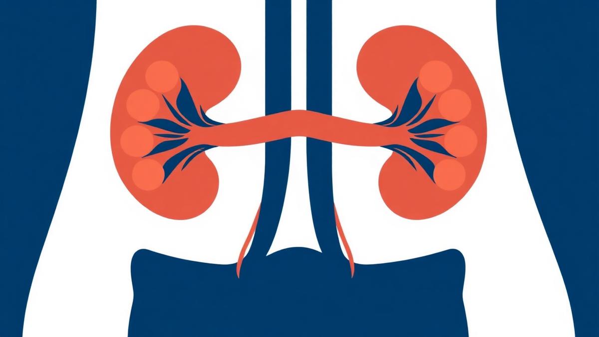 Illustration of the kidneys and urinary tract